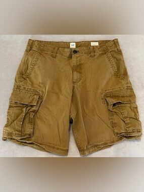 GAP Men’s Cargo Shorts Size 32 Brown Khaki 6 Pocket Casual Cotton Work Shorts